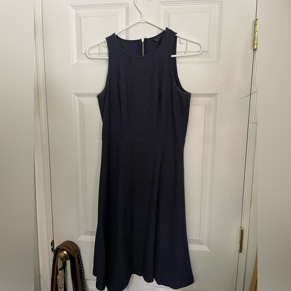 Ann Taylor A-Line navy blue high neck dress size zero. - Picture 1 of 3